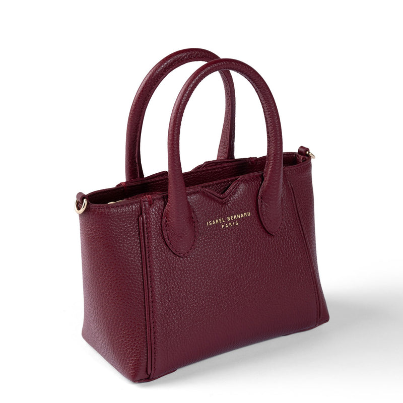 Isabel Bernard Honoré Cloe Mini Bordeaux Calfskin Leather Handbag IB21124-052-zoom-