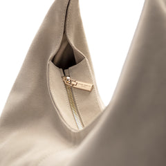 Isabel Bernard Honoré Grace cream suede shoulder bag IB25093-170
