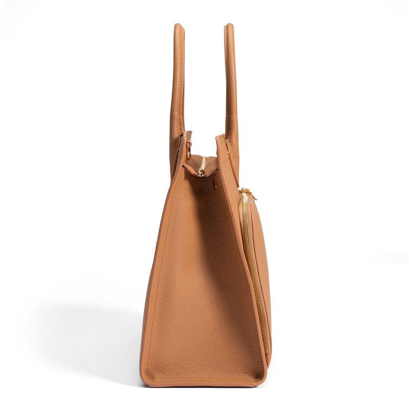 Isabel Bernard Honoré Nadine Camel Calfskin Handbag IB25053-zoom-