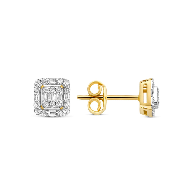 Isabel Bernard De la Paix Elena 14 karat gold stud ear studs with diamond 0.25 carat IBD360032-zoom-
