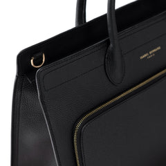 Isabel Bernard Honoré Nadine Black Leather Handbag made of Calfskin IB25032