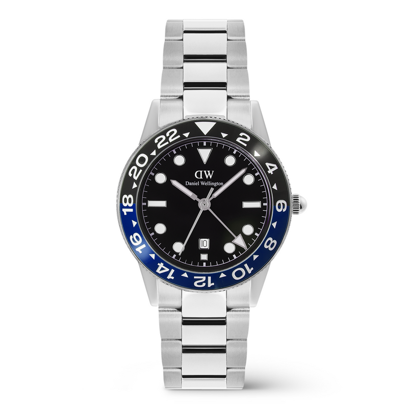 Daniel Wellington Iconic Link Black Blue Ceramic Bezel Men's Watch DW00100921-zoom-
