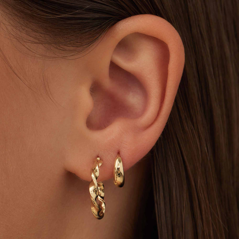 Isabel Bernard Rivoli Morgane 14 Carat Golden Hoop Earrings IB360247-zoom-
