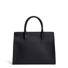Isabel Bernard Honoré Nadine black calfskin leather handbag with 13 inch laptop compartment IB25110-001-13