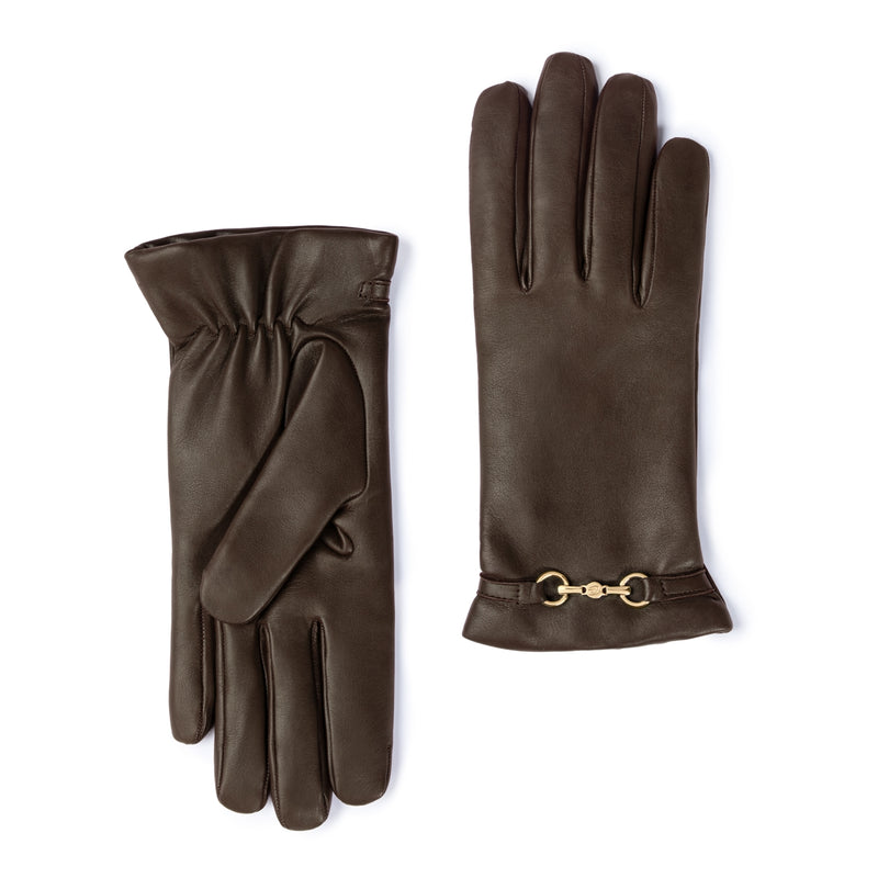 Isabel Bernard Honoré Marcelia dark brown goatskin leather gloves IB67001-331-6.5-zoom-