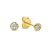 Isabel Bernard De La Paix Inaya 14 Carat Golden Ear Studs | diamond 0.04 ct | IBD360026