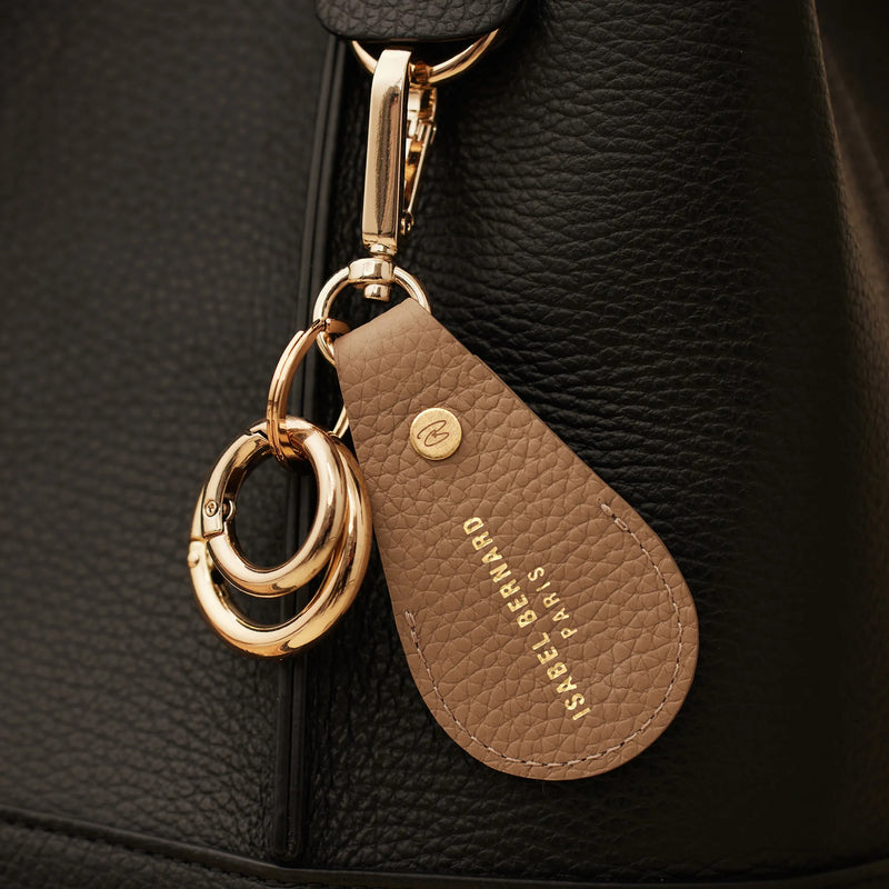 Isabel Bernard Honoré Filou Taupe Calfskin Airtag Key Pendant IB66000-078-zoom-