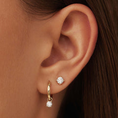 Isabel Bernard 14 Carat Golden Le Marais Lourdes Ear Studs IB360199