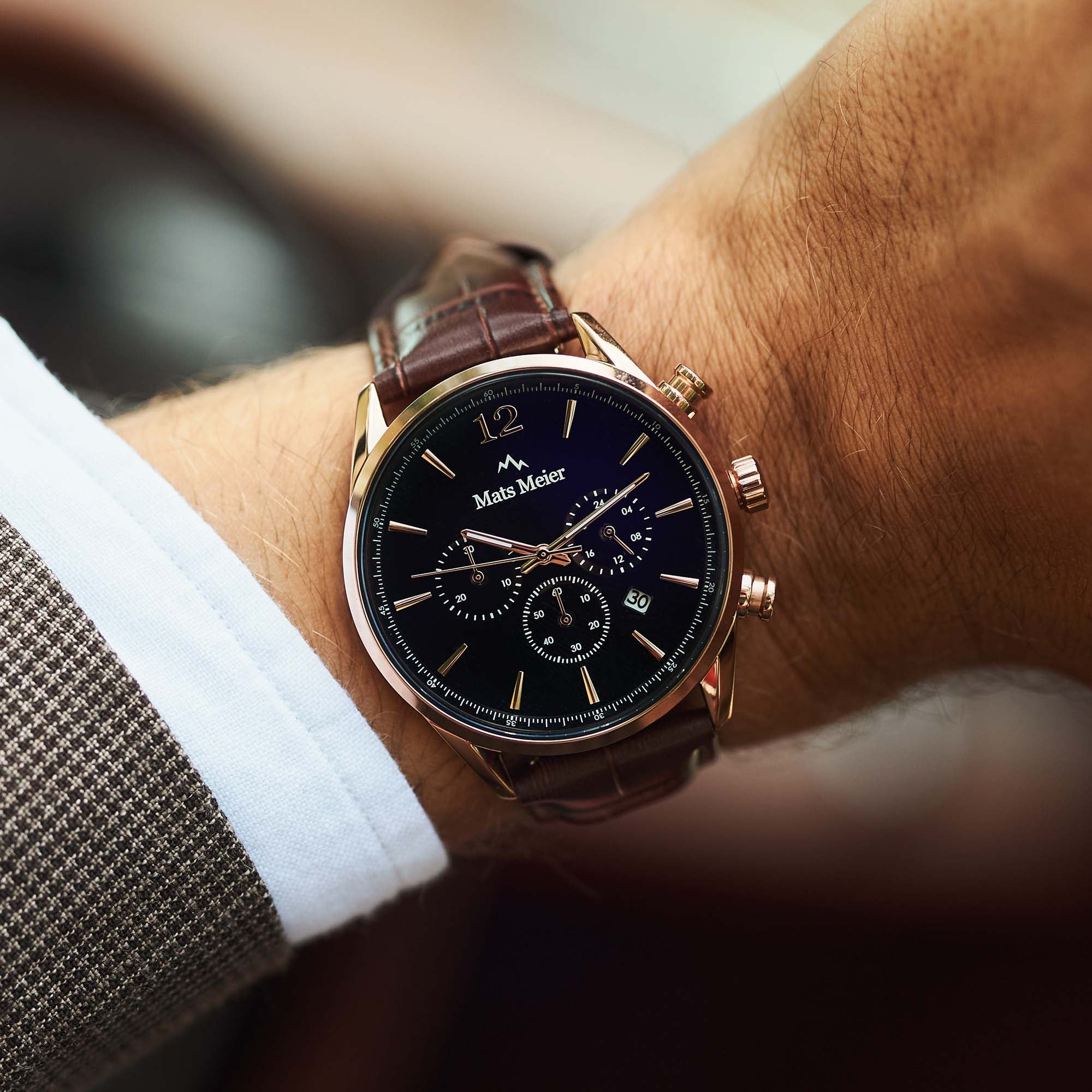 Mats Meier Grand Cornier Chrono Black/Brown Watch MM00101