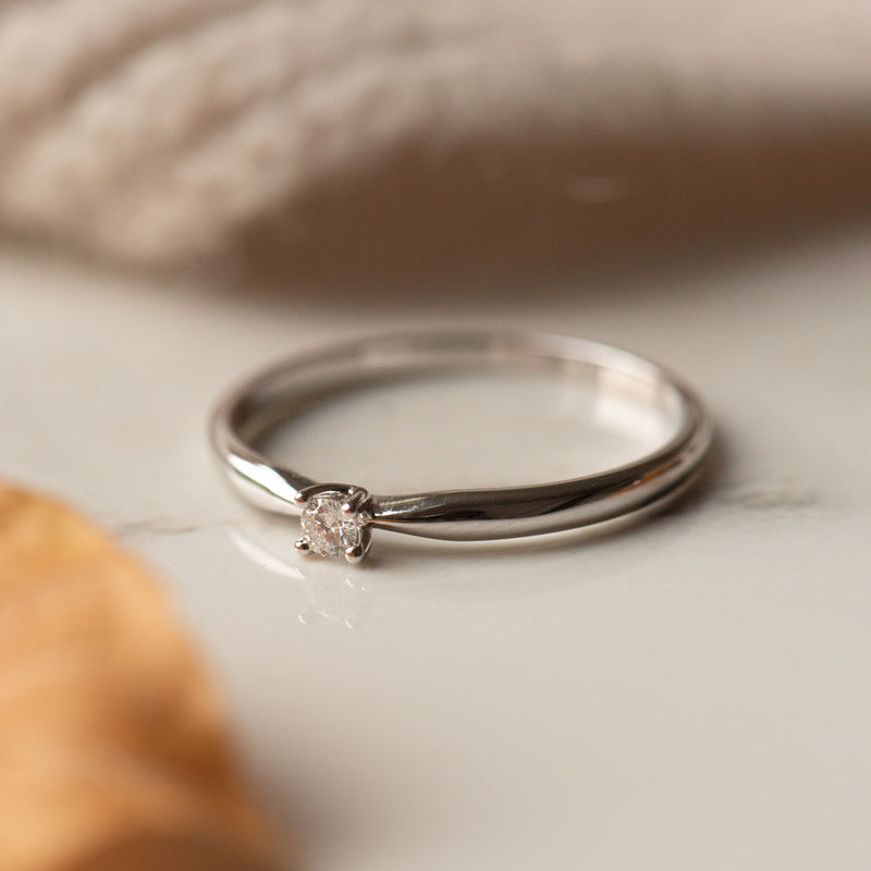 Isabel Bernard De la Paix Celesse 14 Carat Whitegold Ring | diamond 0.07 ct | IBD330005-54-zoom-