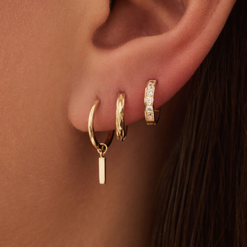 Beloro Jewels Monte Napoleone Stella 9 Karat Gold Hoop Earrings BO360067-zoom-