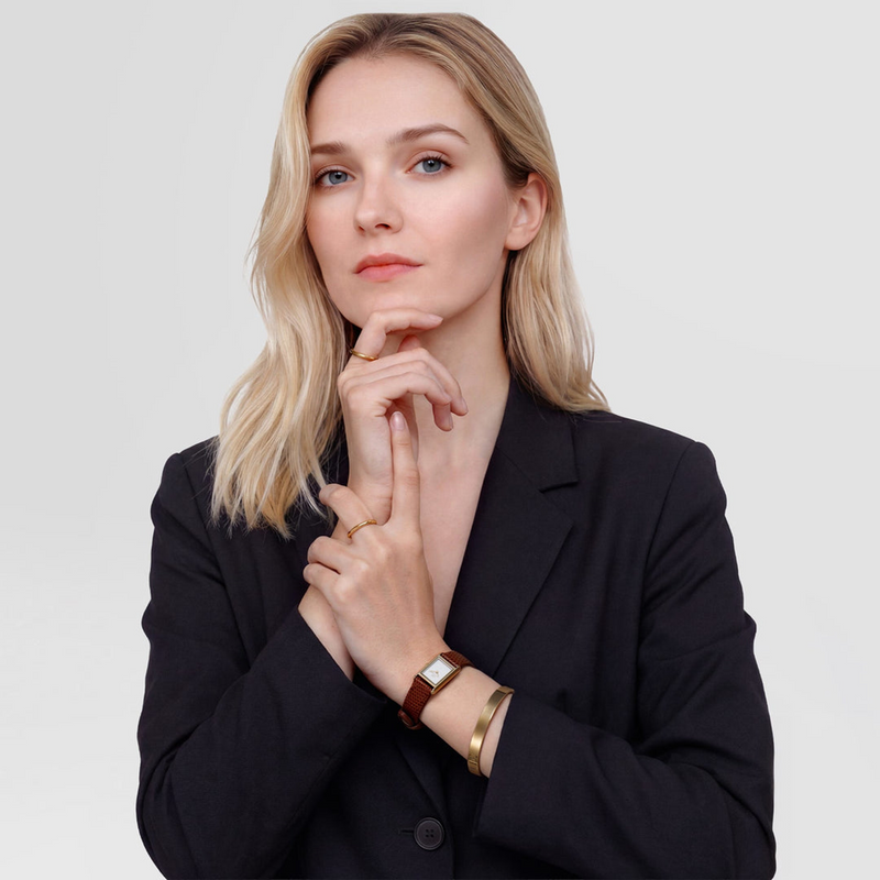 Daniel Wellington Bound Mini Light Brown Lizard Women's Watch DW00100905-zoom-