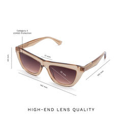 Isabel Bernard La Villette Roselin Transparant Beige Cat Eye Zonnebril IB400006-02-14