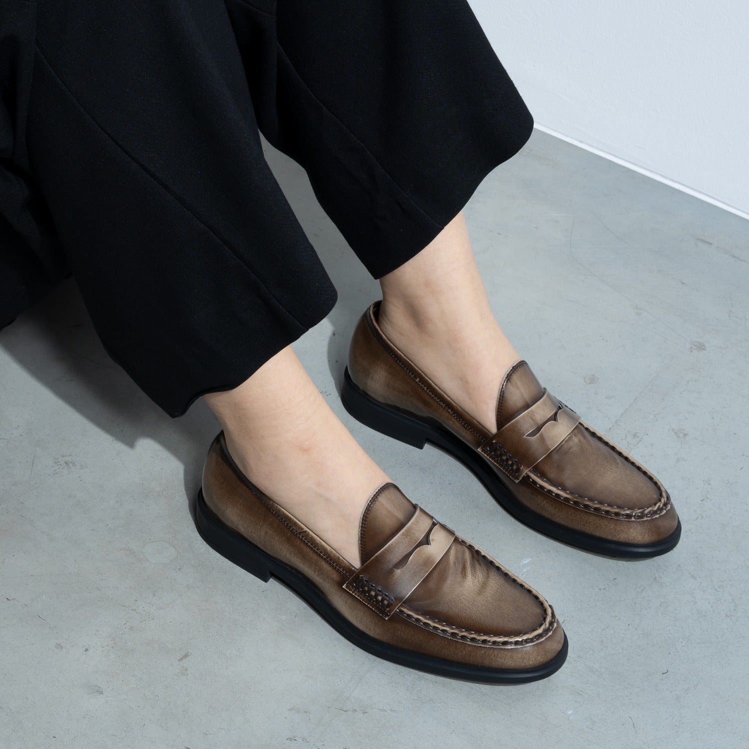 Isabel Bernard Vendôme Blandine mocha spazzolato leather loafers IB51015-639-36