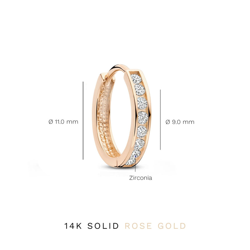 Isabel Bernard La Concorde Tiphaine 14 Carat Rosegolden Hoop EarringswithZirconia IB360095-zoom-
