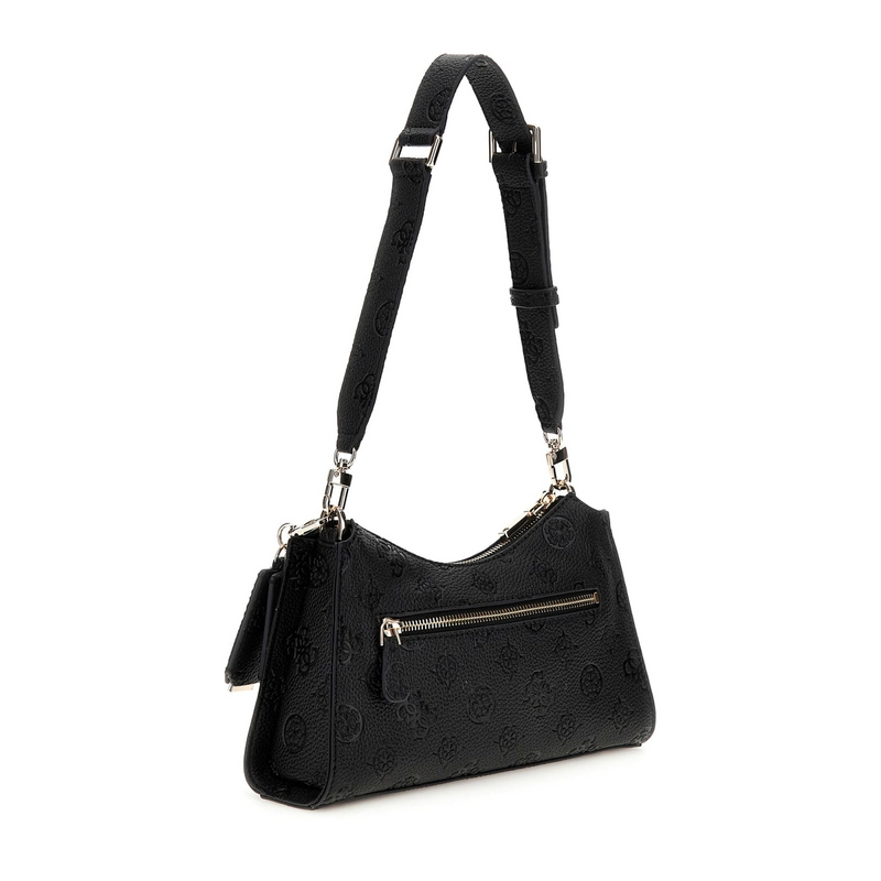 Guess Cresidia Black Logo Top Zip Shoulder Bag HWPD98-88180-BLO-zoom-
