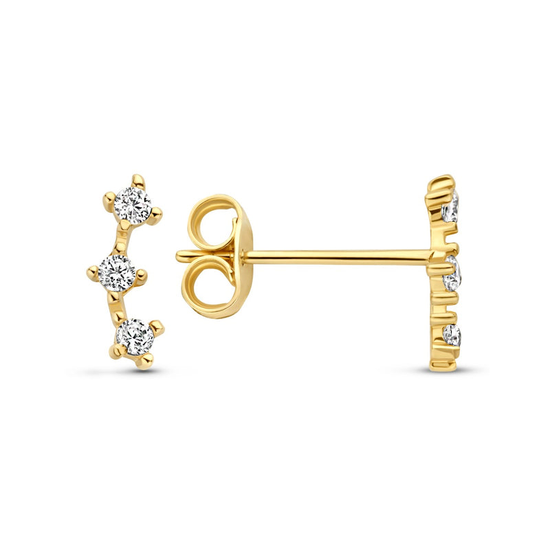 Beloro Jewels Monte Napoleone Mea 9 karat gold ear studs with zirconia BO360085-zoom-