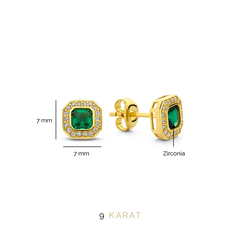 Beloro Jewels Monte Napoleone Sofia 9 carat gold Ear Studs BO360047-zoom-