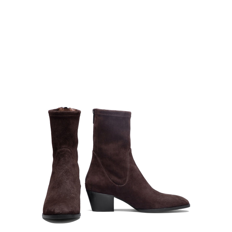 Isabel Bernard Vendôme Estelle Brown Stretch Suede Boots IB53013-130-38-zoom-