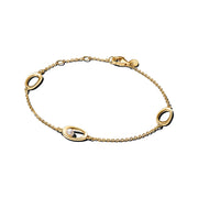 Pandora Essence Gold Plated Organically Shaped Oval & Treated Freshwater Cultured Pearl Bracelet 564677C01