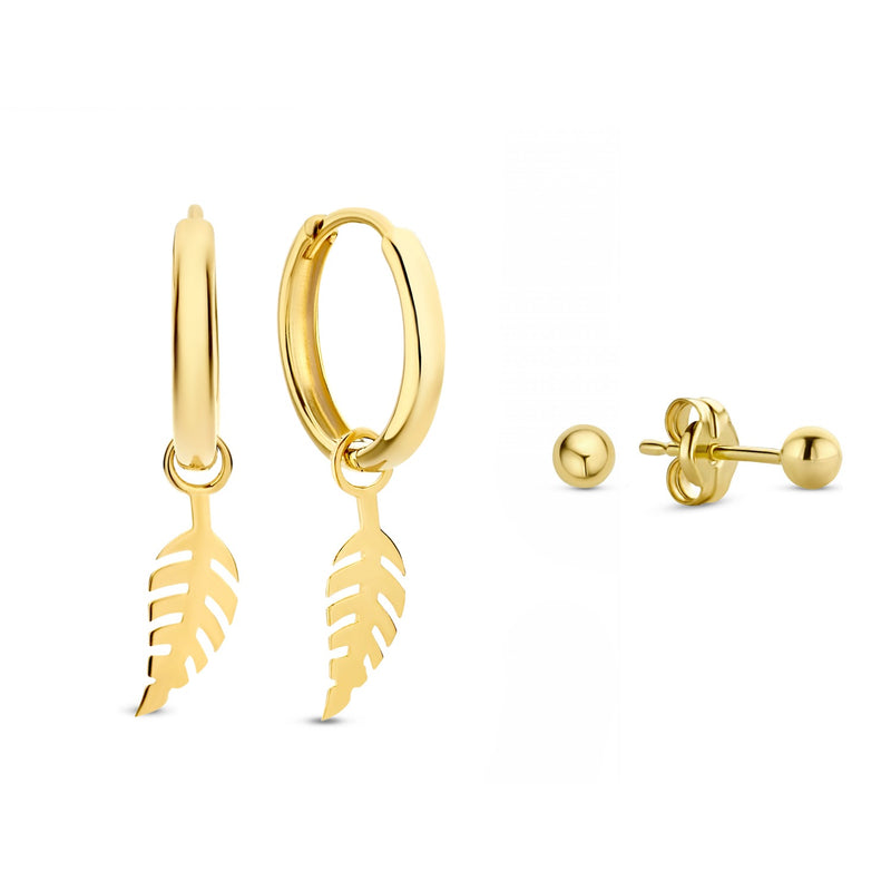 Isabel Bernard Cadeau d´Isabel 14 Carat Golden Earrings Set IB90119-zoom-