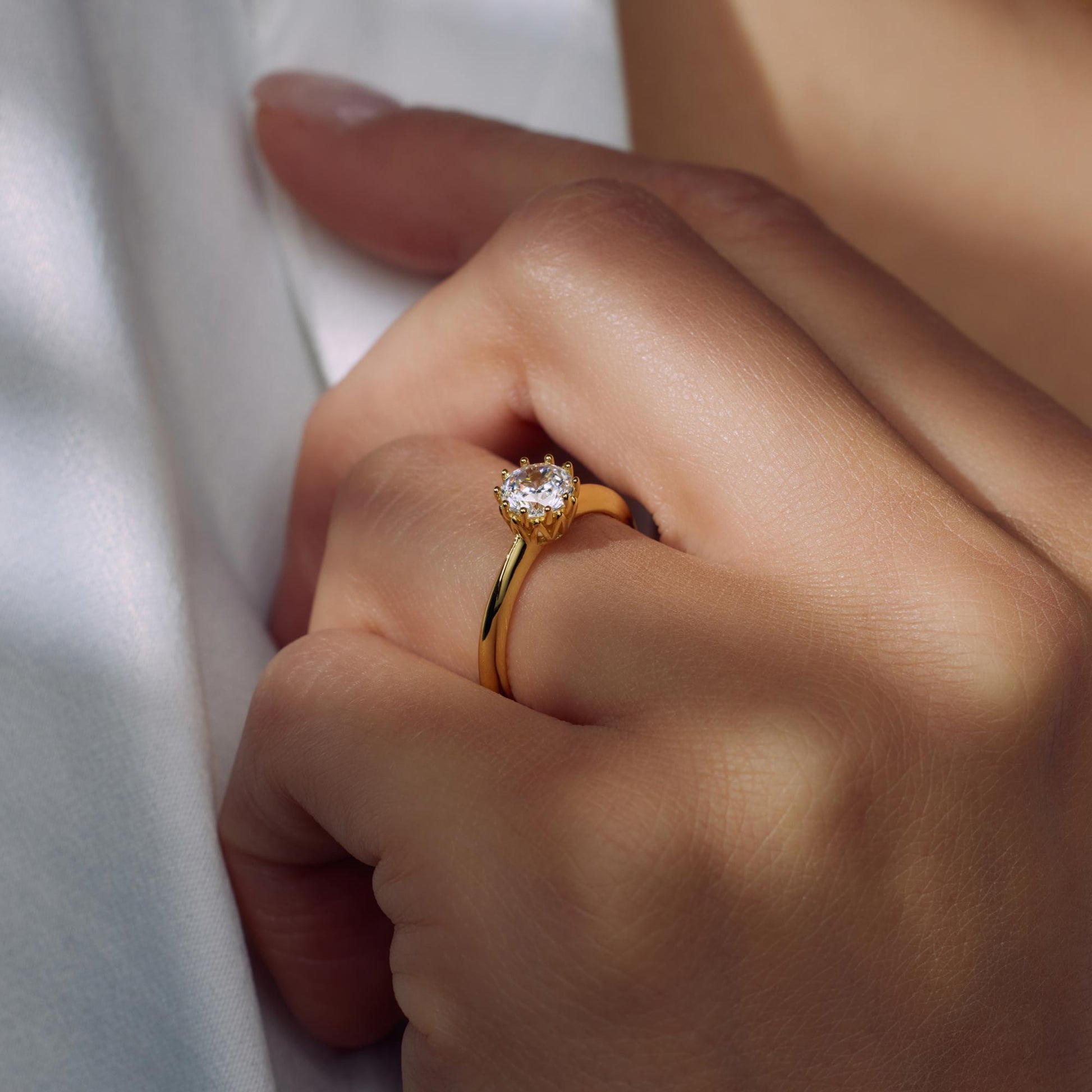 Parte Di Me Cento Luci Rosia 925 sterling Silver gold plated Ring PDM33041-52