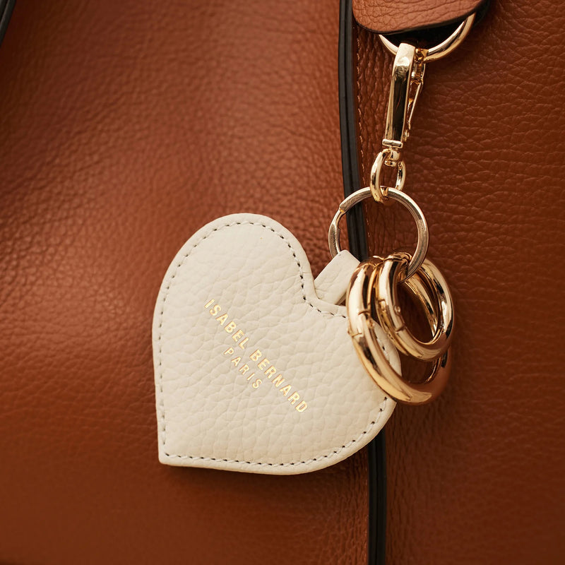 Isabel Bernard Honoré Faye Crème Calfskin Hart Key Pendant IB66001-070-zoom-