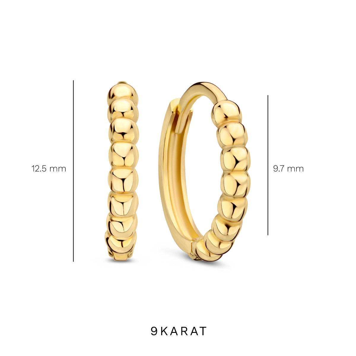 Beloro Jewels La Rinascente Elena 9 karat gold hoop earrings (9.5 mm) BO360071
