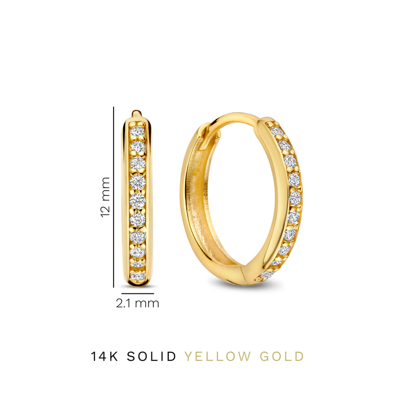 Isabel Bernard Le Marais Merle 14 Karat Gold Hoop Earrings with Zirconia IB360263-zoom-