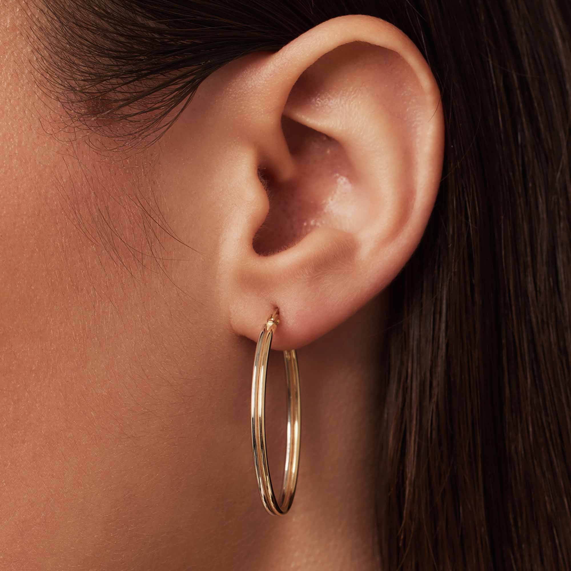 Isabel Bernard Rivoli Flori 14 carat Gold Hoop Earrings IB360257