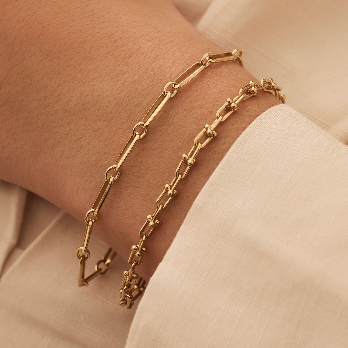 Isabel Bernard Aidee Royale 14 Karat Gold Link Necklace IB320140