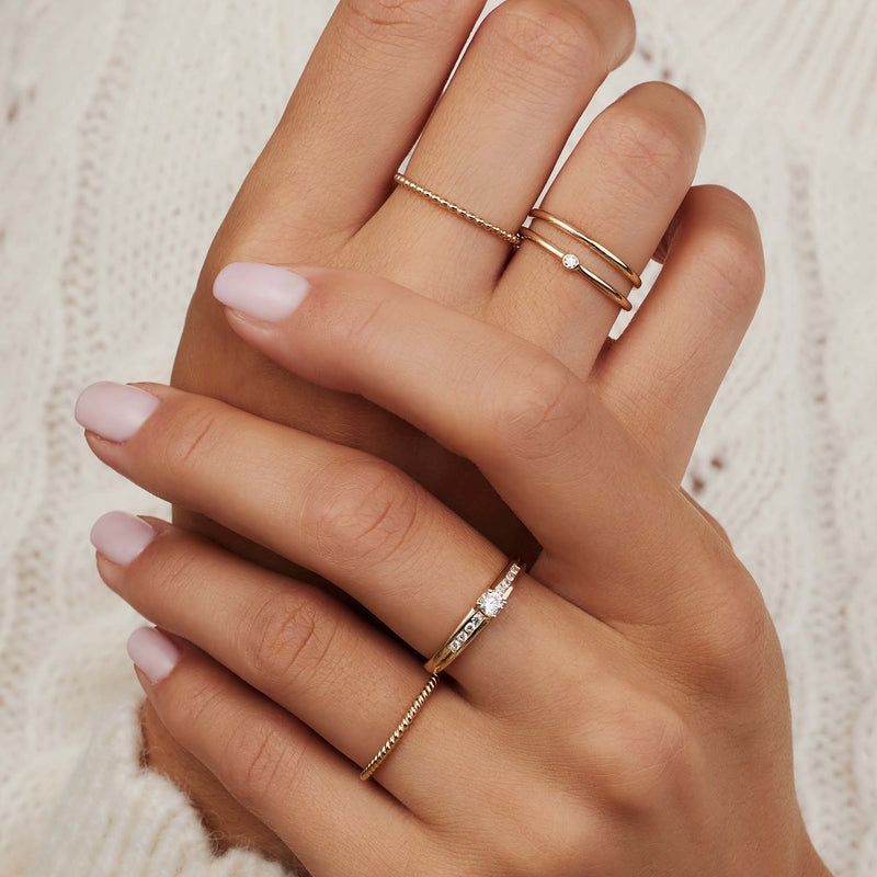 Isabel Bernard Rivoli Aélys 14 Carat Golden stacking Ring IB330076-52 (size: 52)-zoom-