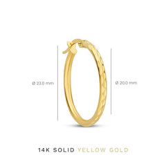 Isabel Bernard Rivoli Laura 14 Carat Golden Hoop Earrings IB360160