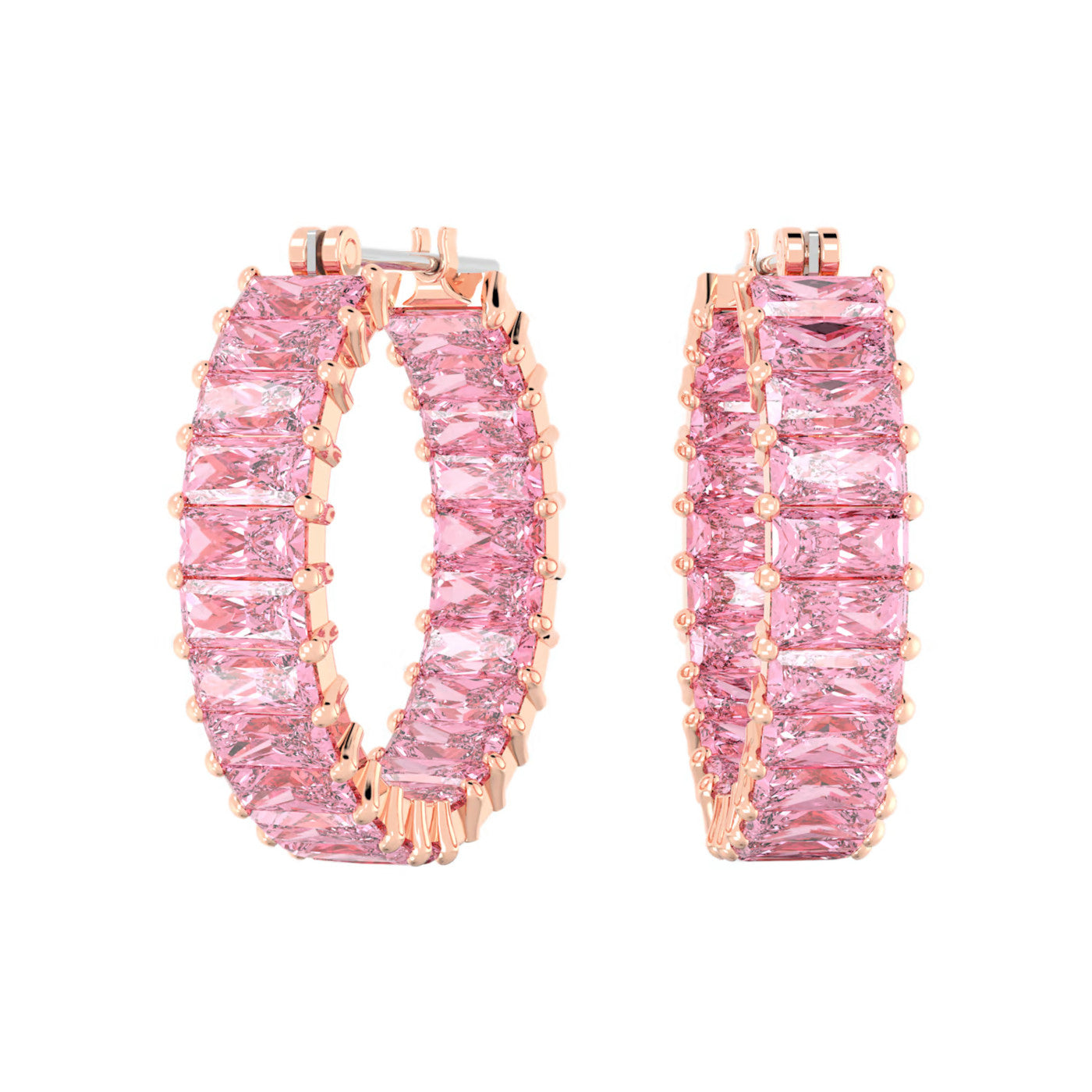 673【半額セール】星付帽子★ピンク鼻／廃盤ロッキングサンタ／SWAROVSKI Swarovski Matrix Rose gold Metal Earrings 5657726