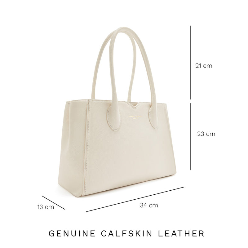 Isabel Bernard Honoré Cloe Midi Crème Kalfsleren Handtas IB25082-070-zoom-