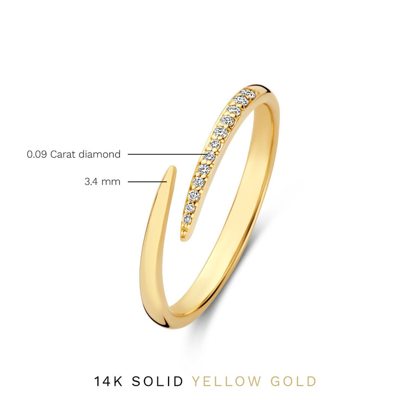 Isabel Bernard De la Paix Flavie 14 Karat gold ring with diamond 0.08 carat IBD330034-54-zoom-