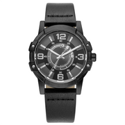 G-STAR Constructed Black Leather Men's Watch GSW.506.02