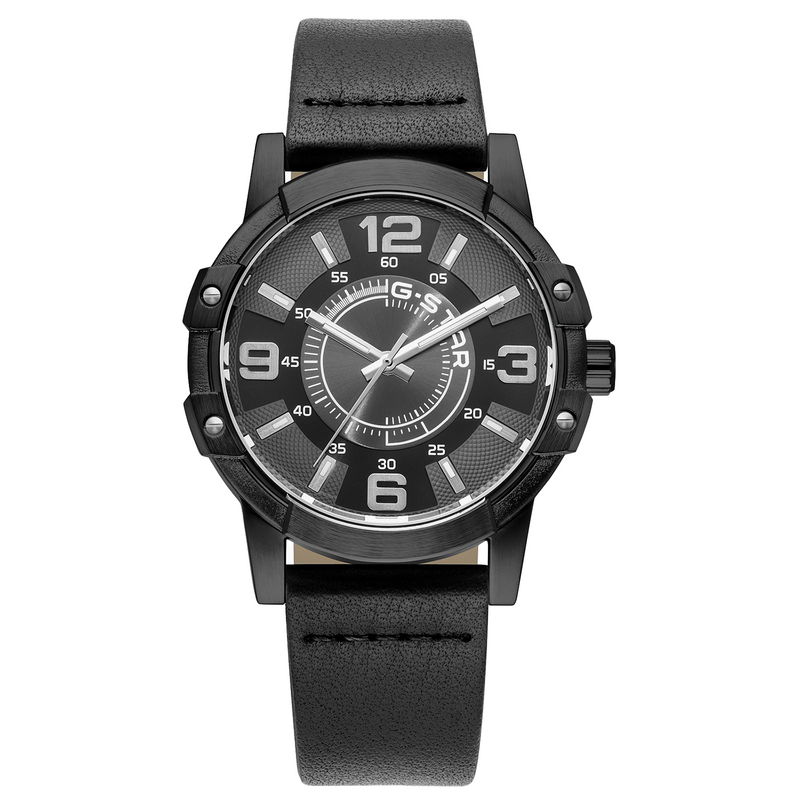G-STAR Constructed Black Leather Men's Watch GSW.506.02-zoom-