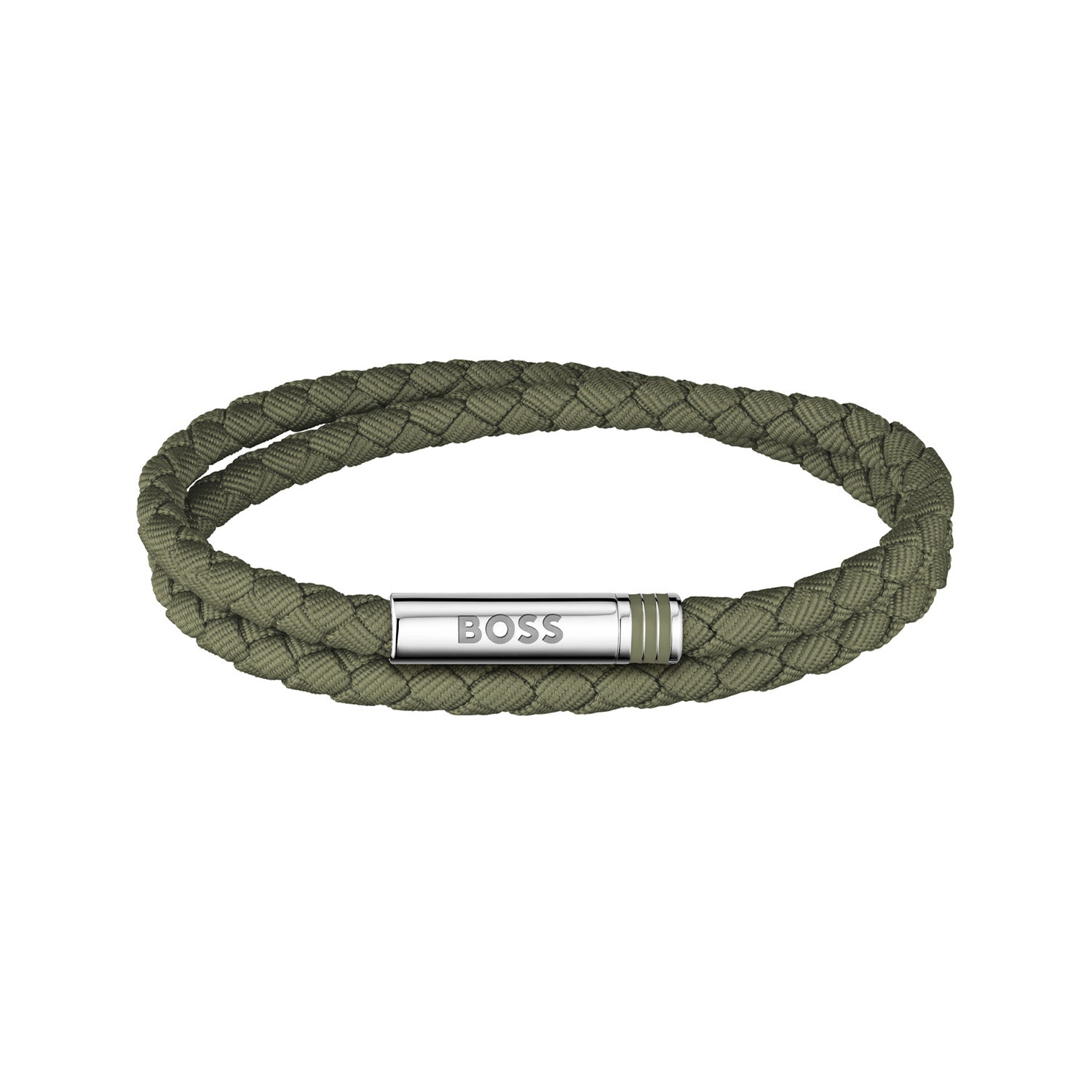 Hugo Boss Synthetic Fiber Green Men's Braided bracelet HBJ1580797
