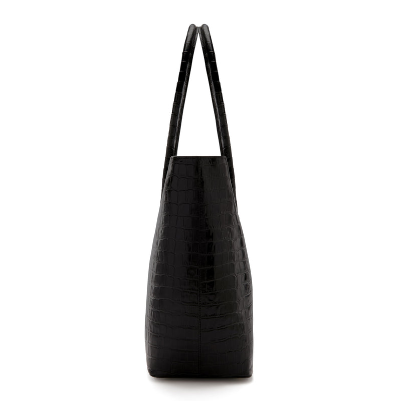 Isabel Bernard Honoré Lysanne Croco Black Calfskin Shopper IB25024-zoom-