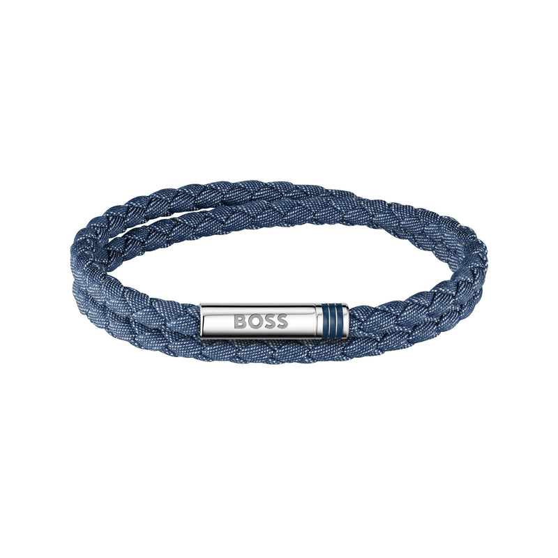 Hugo Boss Synthetic Fiber Blue Men's Braided bracelet HBJ1580800-zoom-