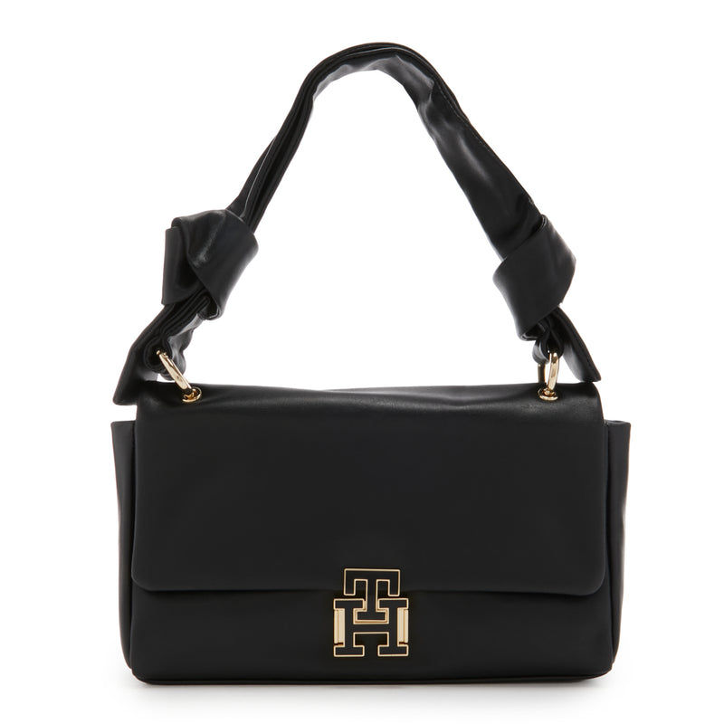 Tommy Hilfiger Pushlock Black Shoulder Bag AW0AW15685BDS-zoom-