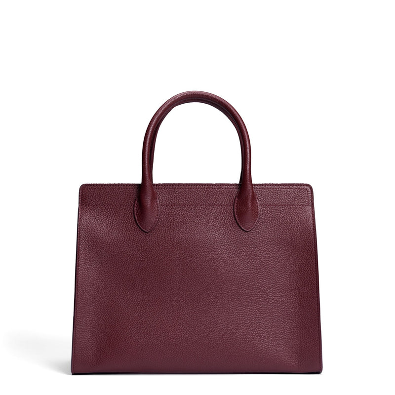 Isabel Bernard Honoré Nadine bordeaux red calfskin leather handbag with 13 inch laptop compartment IB25110-052-13-zoom-
