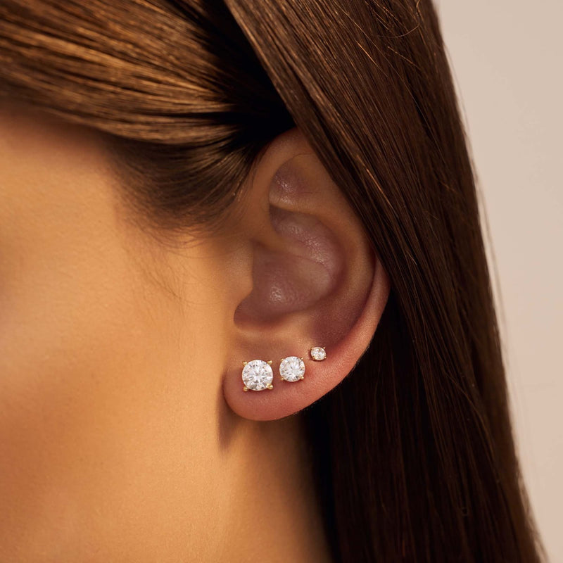 Beloro Jewels Monte Napoleone Stella 9 carat gold Ear Studs BO360013-zoom-
