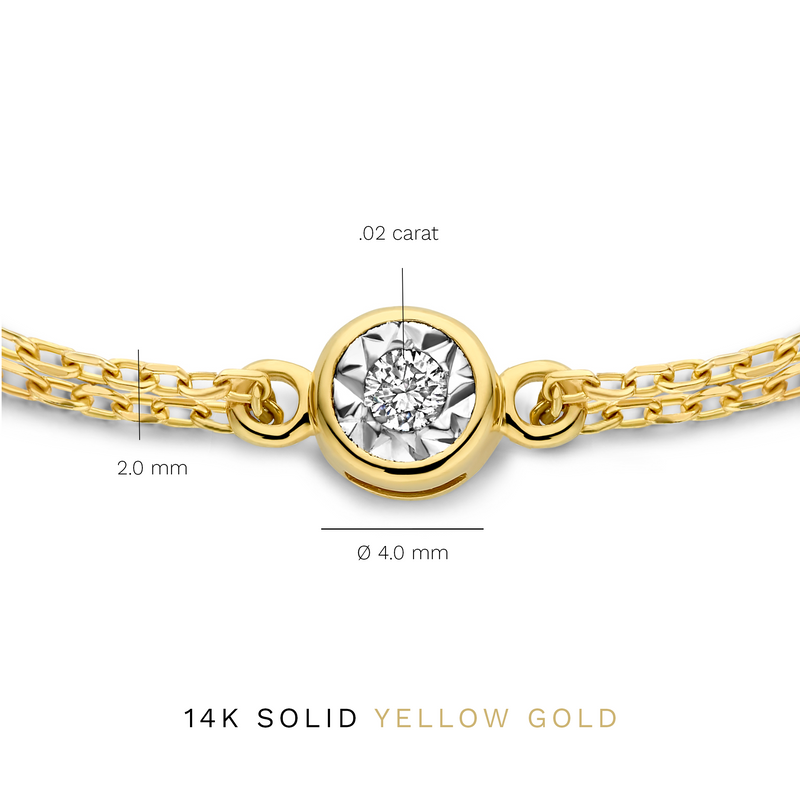 Isabel Bernard De La Paix Inaya 14 Carat Golden Bracelet | diamond 0.02 ct | IBD320011-zoom-