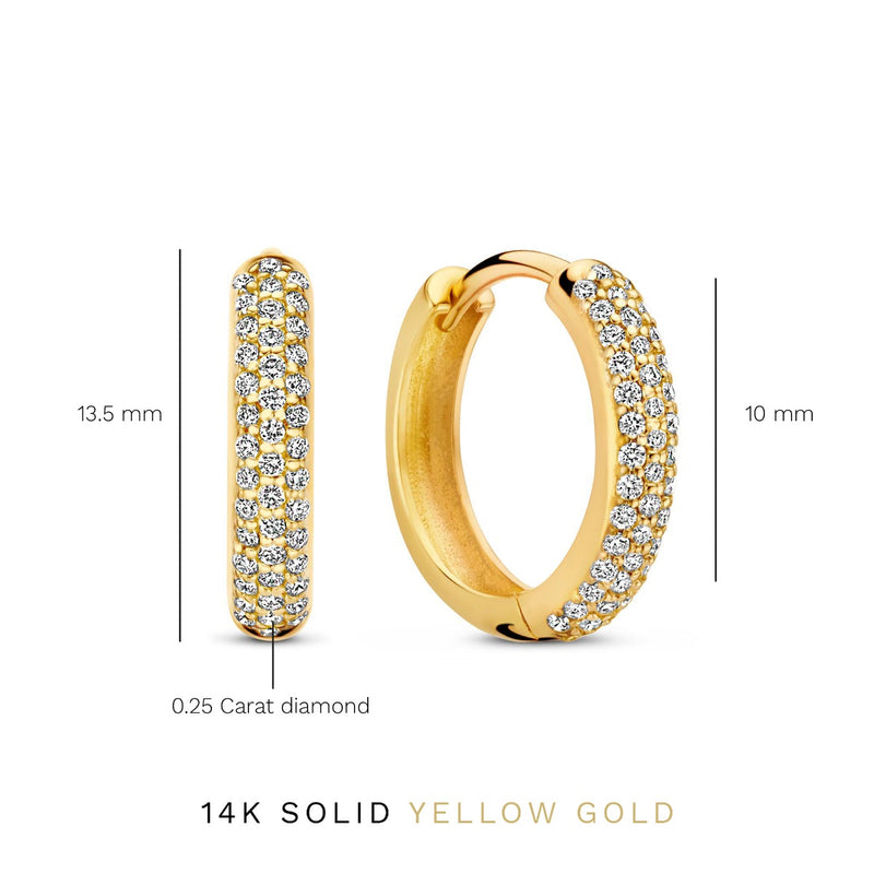 Isabel Bernard De la Paix Laure 14 Karat Gold Earrings With Diamond 0.25 Carat IBD360030-zoom-