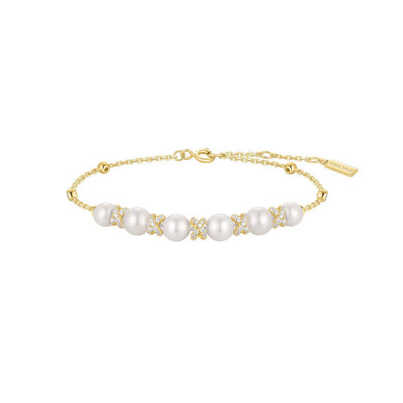 Ania Haie Reimaginer Gold Coloured Shell Pearl Bracelet AH-B069-03G-zoom-