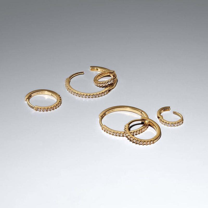 Pandora Timeless Gold Plated Sparkling Hoop Earrings 264652C01-zoom-