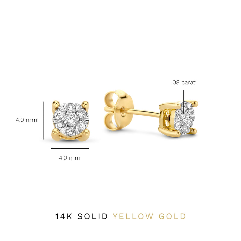 Isabel Bernard De la Paix Hanaé 14 Carat Golden Ear Studs | diamond 0.16 ct | IBD360015-zoom-