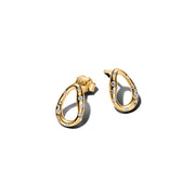 Pandora Essence Gold Plated Organically Shaped Stone-Set Oval Stud Earrings 264659C01